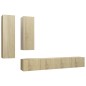 4-tlg. TV-Schrank-Set Sonoma-Eiche Holzwerkstoff 4-tlg. TV-Schrank-Set Sonoma-Eiche Holzwerkstoff