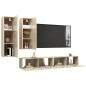 4-tlg. TV-Schrank-Set Sonoma-Eiche Holzwerkstoff 4-tlg. TV-Schrank-Set Sonoma-Eiche Holzwerkstoff
