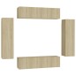 6-tlg. TV-Schrank-Set Sonoma-Eiche Holzwerkstoff 6-tlg. TV-Schrank-Set Sonoma-Eiche Holzwerkstoff