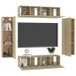 6-tlg. TV-Schrank-Set Sonoma-Eiche Holzwerkstoff 6-tlg. TV-Schrank-Set Sonoma-Eiche Holzwerkstoff