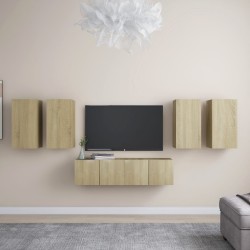 vidaXL 6-tlg. TV-Schrank-Set Sonoma-Eiche Holzwerkstoff