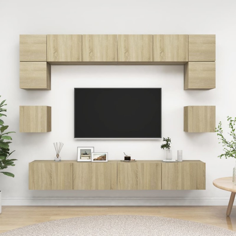 vidaXL 8-tlg. TV-Schrank-Set Sonoma-Eiche Holzwerkstoff vidaXL 8-tlg. TV-Schrank-Set Sonoma-Eiche Holzwerkstoff