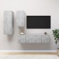 4-tlg. TV-Schrank-Set Betongrau Holzwerkstoff 4-tlg. TV-Schrank-Set Betongrau Holzwerkstoff