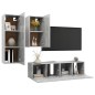 4-tlg. TV-Schrank-Set Betongrau Holzwerkstoff 4-tlg. TV-Schrank-Set Betongrau Holzwerkstoff