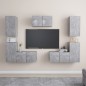 vidaXL 7-tlg. TV-Schrank-Set Betongrau Holzwerkstoff vidaXL 7-tlg. TV-Schrank-Set Betongrau Holzwerkstoff