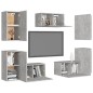 vidaXL 7-tlg. TV-Schrank-Set Betongrau Holzwerkstoff vidaXL 7-tlg. TV-Schrank-Set Betongrau Holzwerkstoff