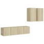 4-tlg. TV-Schrank-Set Sonoma-Eiche Holzwerkstoff 4-tlg. TV-Schrank-Set Sonoma-Eiche Holzwerkstoff