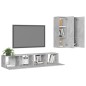 vidaXL 4-tlg. TV-Schrank-Set Betongrau Holzwerkstoff vidaXL 4-tlg. TV-Schrank-Set Betongrau Holzwerkstoff