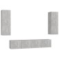 vidaXL 4-tlg. TV-Schrank-Set Betongrau Holzwerkstoff vidaXL 4-tlg. TV-Schrank-Set Betongrau Holzwerkstoff