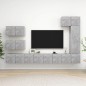 8-tlg. TV-Schrank-Set Betongrau Holzwerkstoff 8-tlg. TV-Schrank-Set Betongrau Holzwerkstoff