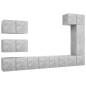 8-tlg. TV-Schrank-Set Betongrau Holzwerkstoff 8-tlg. TV-Schrank-Set Betongrau Holzwerkstoff