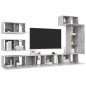 8-tlg. TV-Schrank-Set Betongrau Holzwerkstoff 8-tlg. TV-Schrank-Set Betongrau Holzwerkstoff