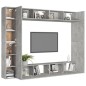 8-tlg. TV-Schrank-Set Betongrau Holzwerkstoff 8-tlg. TV-Schrank-Set Betongrau Holzwerkstoff