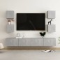 6-tlg. TV-Schrank-Set Betongrau Holzwerkstoff 6-tlg. TV-Schrank-Set Betongrau Holzwerkstoff