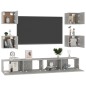 6-tlg. TV-Schrank-Set Betongrau Holzwerkstoff 6-tlg. TV-Schrank-Set Betongrau Holzwerkstoff