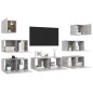 7-tlg. TV-Schrank-Set Betongrau Holzwerkstoff 7-tlg. TV-Schrank-Set Betongrau Holzwerkstoff