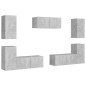 7-tlg. TV-Schrank-Set Betongrau Holzwerkstoff 7-tlg. TV-Schrank-Set Betongrau Holzwerkstoff
