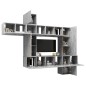 10-tlg. TV-Schrank-Set Betongrau Holzwerkstoff 10-tlg. TV-Schrank-Set Betongrau Holzwerkstoff