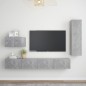 4-tlg. TV-Schrank-Set Betongrau Holzwerkstoff 4-tlg. TV-Schrank-Set Betongrau Holzwerkstoff