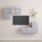 4-tlg. TV-Schrank-Set Betongrau Holzwerkstoff 4-tlg. TV-Schrank-Set Betongrau Holzwerkstoff
