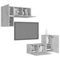 4-tlg. TV-Schrank-Set Betongrau Holzwerkstoff 4-tlg. TV-Schrank-Set Betongrau Holzwerkstoff