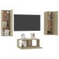 vidaXL 3-tlg. TV-Schrank-Set Sonoma-Eiche Holzwerkstoff vidaXL 3-tlg. TV-Schrank-Set Sonoma-Eiche Holzwerkstoff