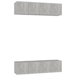TV-Schränke 4 Stk. Betongrau 60x30x30 cm Holzwerkstoff