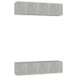 TV-Schränke 4 Stk. Betongrau 60x30x30 cm Holzwerkstoff TV-Schränke 4 Stk. Betongrau 60x30x30 cm Holzwerkstoff