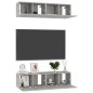 TV-Schränke 4 Stk. Betongrau 60x30x30 cm Holzwerkstoff TV-Schränke 4 Stk. Betongrau 60x30x30 cm Holzwerkstoff