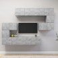 8-tlg. TV-Schrank-Set Betongrau Holzwerkstoff 8-tlg. TV-Schrank-Set Betongrau Holzwerkstoff