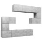 8-tlg. TV-Schrank-Set Betongrau Holzwerkstoff 8-tlg. TV-Schrank-Set Betongrau Holzwerkstoff