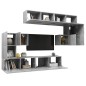 8-tlg. TV-Schrank-Set Betongrau Holzwerkstoff 8-tlg. TV-Schrank-Set Betongrau Holzwerkstoff