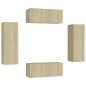 4-tlg. TV-Schrank-Set Sonoma-Eiche Holzwerkstoff 4-tlg. TV-Schrank-Set Sonoma-Eiche Holzwerkstoff