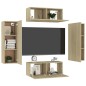 4-tlg. TV-Schrank-Set Sonoma-Eiche Holzwerkstoff 4-tlg. TV-Schrank-Set Sonoma-Eiche Holzwerkstoff