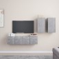 4-tlg. TV-Schrank-Set Betongrau Holzwerkstoff 4-tlg. TV-Schrank-Set Betongrau Holzwerkstoff