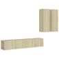 4-tlg. TV-Schrank-Set Sonoma-Eiche Holzwerkstoff 4-tlg. TV-Schrank-Set Sonoma-Eiche Holzwerkstoff