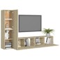 4-tlg. TV-Schrank-Set Sonoma-Eiche Holzwerkstoff 4-tlg. TV-Schrank-Set Sonoma-Eiche Holzwerkstoff