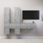 7-tlg. TV-Schrank-Set Betongrau Holzwerkstoff 7-tlg. TV-Schrank-Set Betongrau Holzwerkstoff