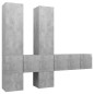 7-tlg. TV-Schrank-Set Betongrau Holzwerkstoff 7-tlg. TV-Schrank-Set Betongrau Holzwerkstoff