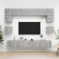8-tlg. TV-Schrank-Set Betongrau Holzwerkstoff