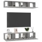 TV-Schränke 4 Stk. Betongrau 80x30x30 cm Holzwerkstoff TV-Schränke 4 Stk. Betongrau 80x30x30 cm Holzwerkstoff