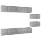 TV-Schränke 8 Stk. Betongrau Holzwerkstoff TV-Schränke 8 Stk. Betongrau Holzwerkstoff