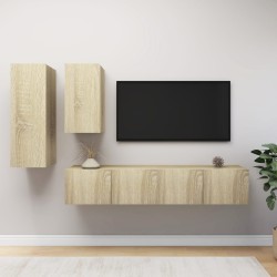 vidaXL 4-tlg. TV-Schrank-Set Sonoma-Eiche Holzwerkstoff
