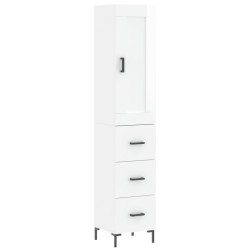 Highboard Hochglanz-Weiß 34,5x34x180 cm Holzwerkstoff