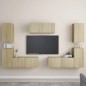 7-tlg. TV-Schrank-Set Sonoma-Eiche Holzwerkstoff 7-tlg. TV-Schrank-Set Sonoma-Eiche Holzwerkstoff