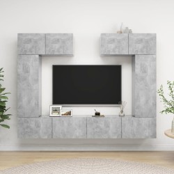 6-tlg. TV-Schrank-Set Betongrau Holzwerkstoff