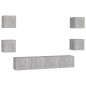 6-tlg. TV-Schrank-Set Betongrau Holzwerkstoff 6-tlg. TV-Schrank-Set Betongrau Holzwerkstoff
