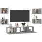 6-tlg. TV-Schrank-Set Betongrau Holzwerkstoff 6-tlg. TV-Schrank-Set Betongrau Holzwerkstoff