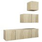 4-tlg. TV-Schrank-Set Sonoma-Eiche Holzwerkstoff 4-tlg. TV-Schrank-Set Sonoma-Eiche Holzwerkstoff