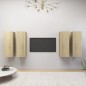 TV-Schränke 4 Stk. Sonoma-Eiche 30,5x30x90 cm Holzwerkstoff TV-Schränke 4 Stk. Sonoma-Eiche 30,5x30x90 cm Holzwerkstoff